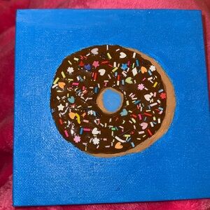 Donut with sprinkles painting